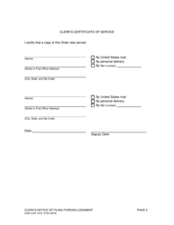 Form CAO CvPi10-8 Clerk's Notice of Filing of Foreign Judgment - Idaho, Page 2