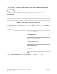 Form CAO GC9-1 Conservator's Inventory and Financial Plan - Idaho, Page 11
