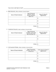 Form CAO GC9-1 Conservator's Inventory and Financial Plan - Idaho, Page 3