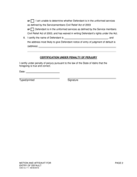 Form CAO Cv7-1 Motion and Affidavit for Entry of Default - Idaho, Page 2