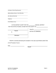 Form CAO Cv6-13 Notice of Dismissal - Idaho, Page 2