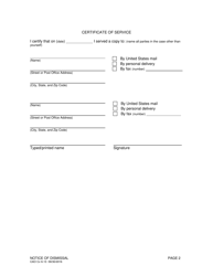 Form CAO Cv6-13 Notice of Dismissal - Idaho, Page 3