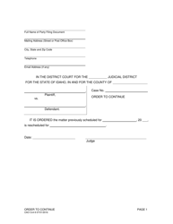 Document preview: Form CAO Cv4-9 Order to Continue - Idaho