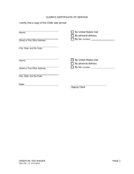 Form CAO FW1-10 Order Re: Fee Waiver - Idaho, Page 2
