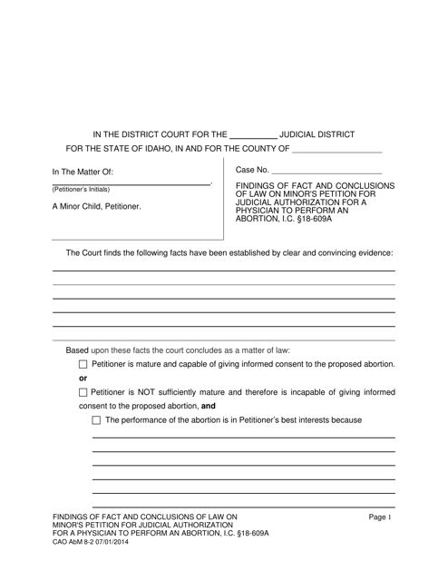 Form CAO AbM8-2  Printable Pdf
