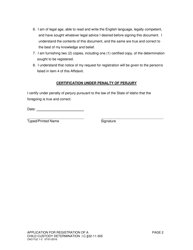 Form CAO FLE1-2 Application for Registration of a Child Custody Determination - Idaho, Page 2