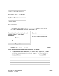 Document preview: Form CAO GCS4-1 Motion for Intervention - Idaho