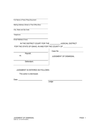 Document preview: Form CAO Cv6-15 Judgment of Dismissal - Idaho