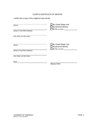 Form CAO Cv6-15 Judgment of Dismissal - Idaho, Page 2