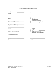 Form CAO FL4-6 Order for Change of Venue - Idaho, Page 2