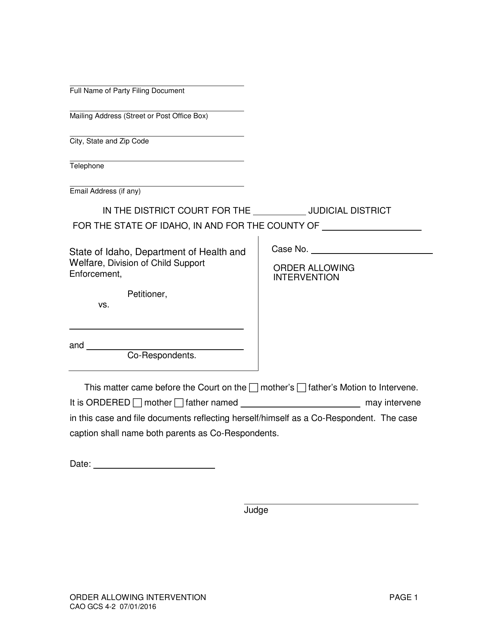 Form CAO GCS4-2  Printable Pdf