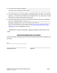 Form CAO NCM1-1 Unredacted Petition for Name Change (Minor) - Idaho, Page 3