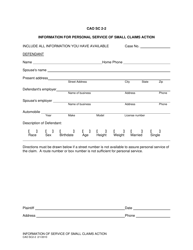Form CAO SC2-2 &quot;Information for Personal Service of Small Claims Action&quot; - Idaho