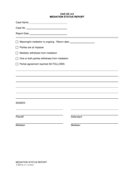 Document preview: Form CAO SC4-5 Mediation Status Report - Idaho
