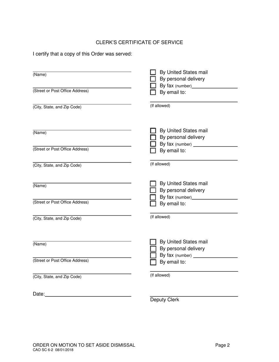 Form CAO SC6-2 - Fill Out, Sign Online and Download Fillable PDF, Idaho ...