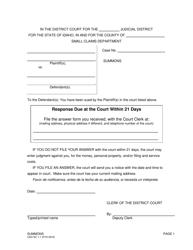 Document preview: Form CAO SC1-1 Small Claims Summons - Idaho