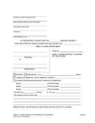 Document preview: Form CAO SC4-13 Small Claims Motion to Appear by Telephone - Idaho