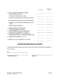 Form CAO GCS1-11 Affidavit Verifying Income - Idaho, Page 2
