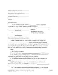 Document preview: Form CAO GCS7-1 Motion and Affidavit for Entry of Default (H&w) - Idaho