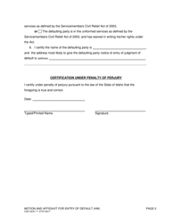 Form CAO GCS7-1 Motion and Affidavit for Entry of Default (H&amp;w) - Idaho, Page 2
