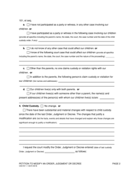 Form CAO M1-1 &quot;Petition to Modify an Order, Judgment or Decree&quot; - Idaho, Page 2