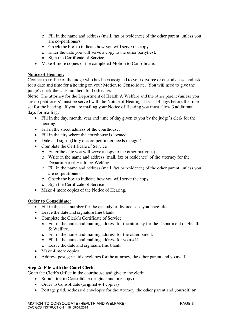 Instructions for Form CAO GCS4-18 Motion to Consolidate - Idaho, Page 3