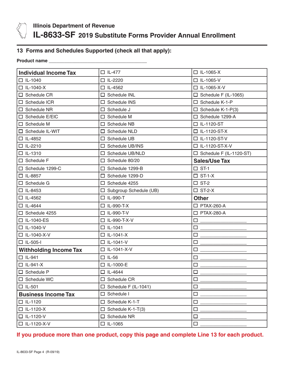 Form IL-8633-SF Substitute Forms Provider Annual Enrollment - Illinois, Page 4