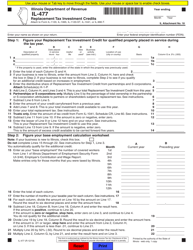 Document preview: Form IL-477 Replacement Tax Investment Credits - Illinois