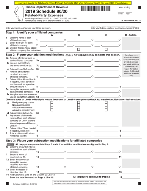 Schedule 80/20 2019 Printable Pdf