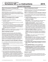 Document preview: Instructions for Form IL-1041 Schedule NR Nonresident Computation of Fiduciary Income - Illinois