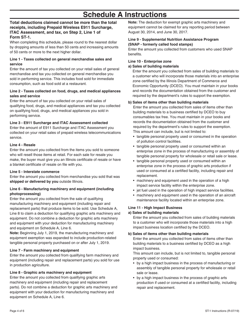 Instructions for Form ST-1, 002 Sales and Use Tax and E911 Surcharge Return - Illinois, Page 4