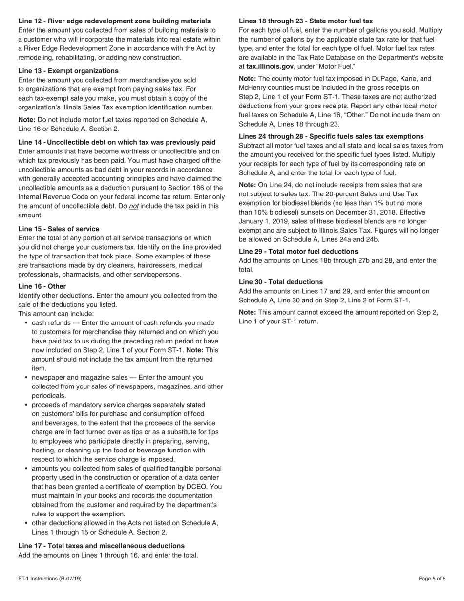 Instructions for Form ST-1, 002 Sales and Use Tax and E911 Surcharge Return - Illinois, Page 5