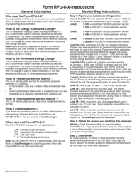 Document preview: Instructions for Form RPU-6-X Amended Assistance Charges Return for Electricity Distributors - Illinois