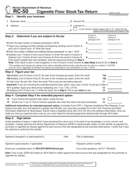 Document preview: Form RC-50 Cigarette Floor Stock Tax Return - Illinois
