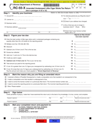 Document preview: Form RC-55-X Amended Unstamped Little Cigar Sticks Tax Return - Illinois