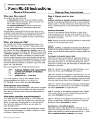 Document preview: Instructions for Form RL-26 Liquor Revenue Return - Illinois