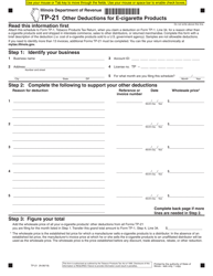 Document preview: Form TP-21 Other Deductions for E-Cigarette Products - Illinois