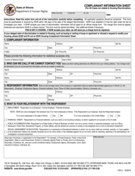 Form CIS-U Complainant Information Sheet - Illinois