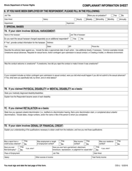 Form CIS-U Complainant Information Sheet - Illinois, Page 3