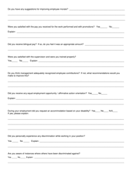 Form DHR-30 Exit Questionnaire - Illinois, Page 2