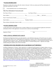 DVA Form EDI (IL497-0002) Part I Application for Educational Opportunities Grant for Children of Deceased or Disabled Veterans - Illinois, Page 2