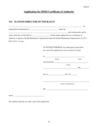 Application for HMO Certificate of Authority - Illinois, Page 8