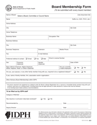 Form IOCI20-165 Board Membership Form - Illinois