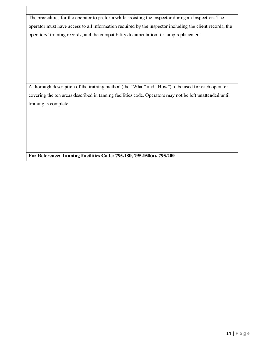 Body Art Establishment Registration or Tanning Facility Permit Application - Illinois, Page 14