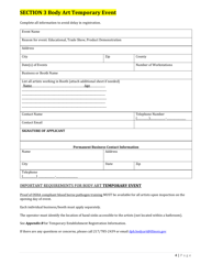 Body Art Establishment Registration or Tanning Facility Permit Application - Illinois, Page 4