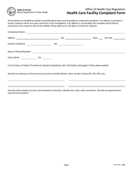 Health Care Facility Complaint Form - Illinois, Page 2
