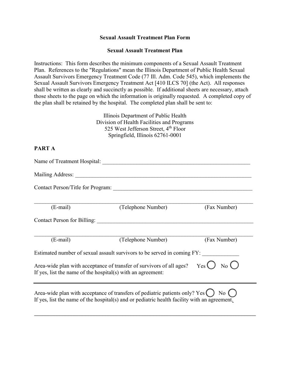 Illinois Sexual Assault Treatment Plan Fill Out Sign Online And Download Pdf Templateroller 8036