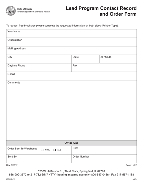 Form IOCI19-475  Printable Pdf
