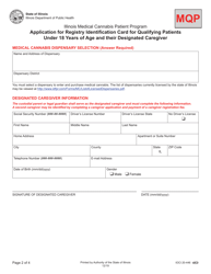 Form MQP Application for Registry Identification Card for Qualifying Patients Under 18 Years of Age and Their Designated Caregiver - Illinois, Page 2