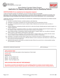 Form MQP Application for Registry Identification Card for Qualifying Patients Under 18 Years of Age and Their Designated Caregiver - Illinois, Page 3